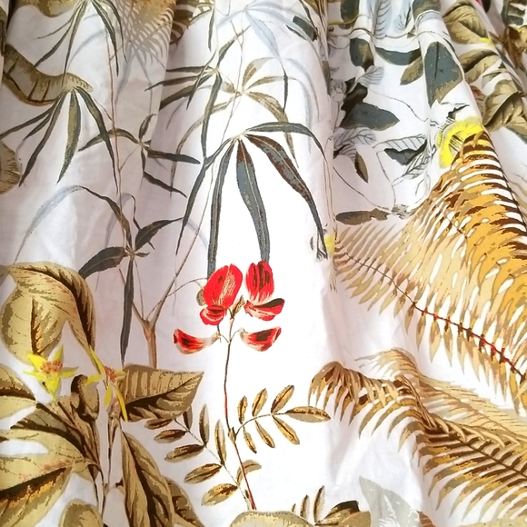 H&M botanical fern ginger poet gypsy jungle blouse - puff sleeve xs - Picture 4 of 6